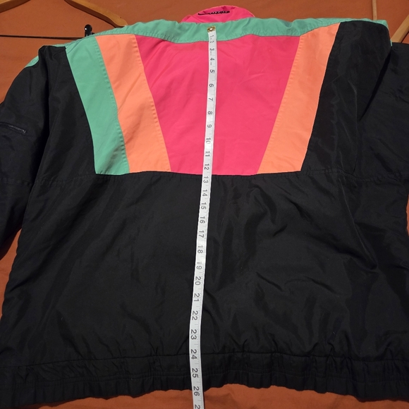 Vintage 80s Coltech Ski Anorak Neon Colorblock Women's Size 10 - Picture 5 of 7